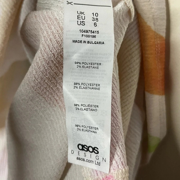 ASOS Design Colorful Ruched Summer Watercolor Tie Strap Mini Dress - Picture 5 of 7